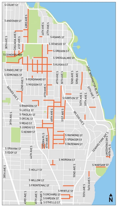 Map of where we will be working in Seward Park
