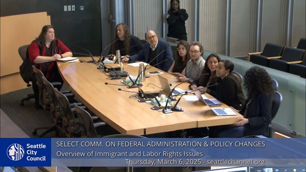 People in council chambers during Select Committee on Federal Administration and Policy Changes
