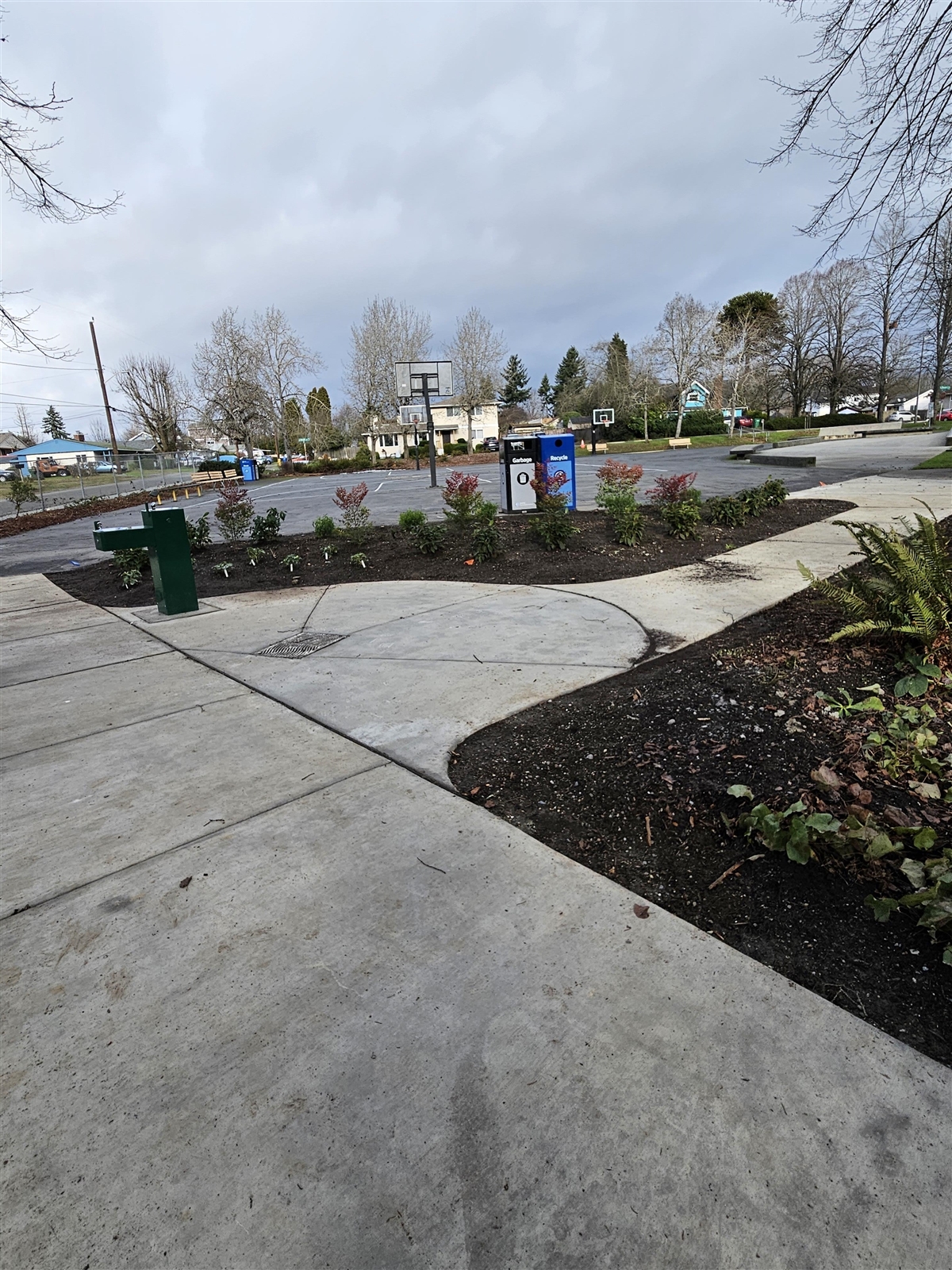 Completed pavement work at Benefit Playground
