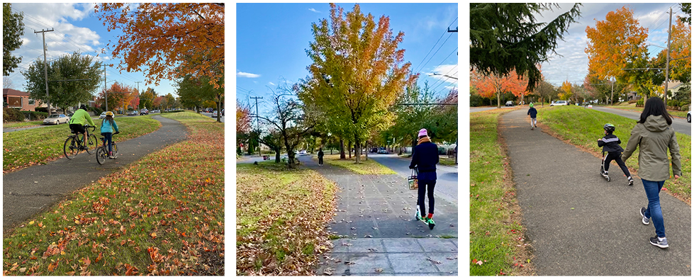 C&aacute;c th&agrave;nh vi&ecirc;n cộng đồng sử dụng lề đường ở giữa l&ograve;ng đường của Trung T&acirc;m Beacon Hill Center