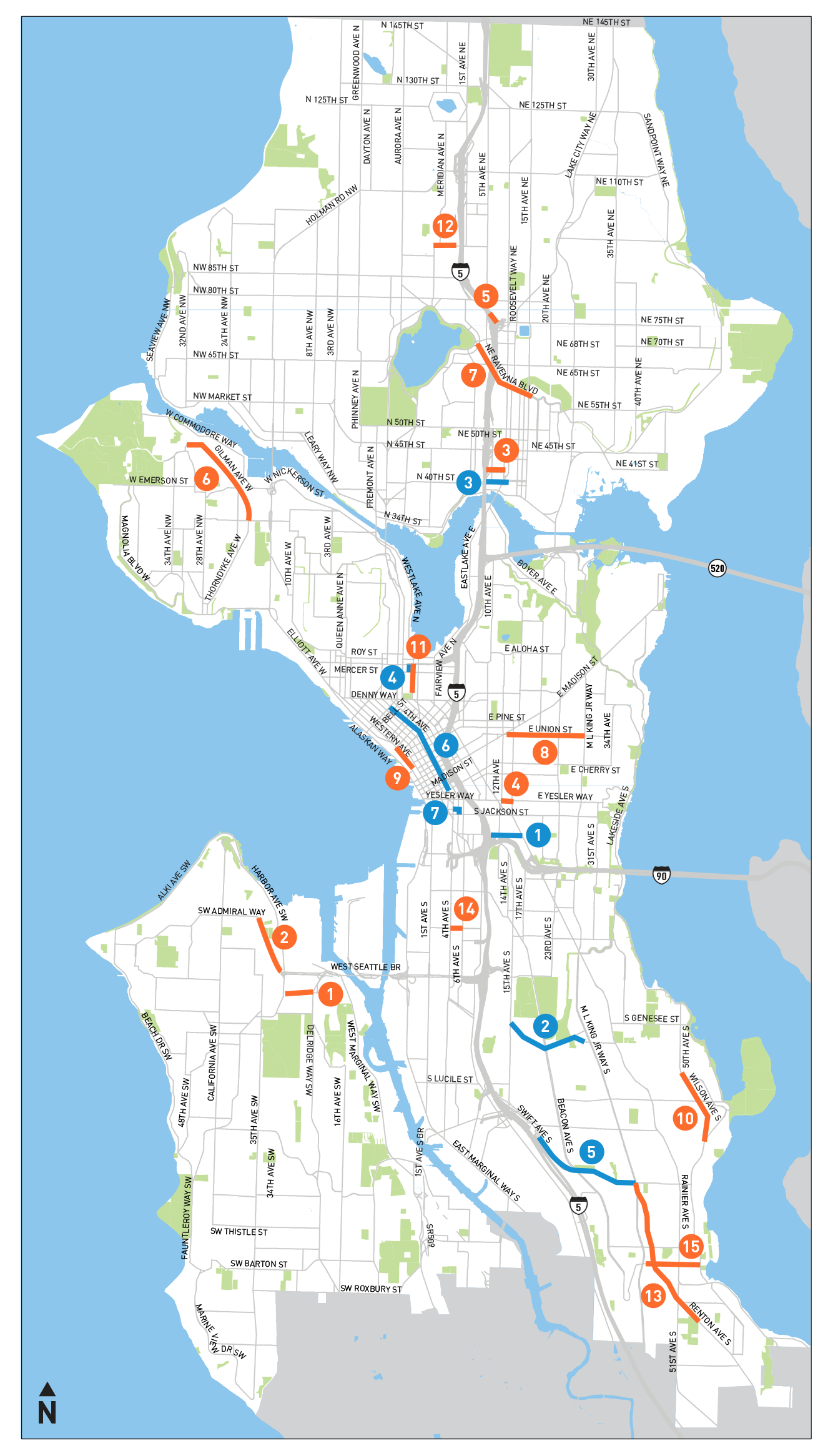 Map showing 6 completed locations and 10 future locations
