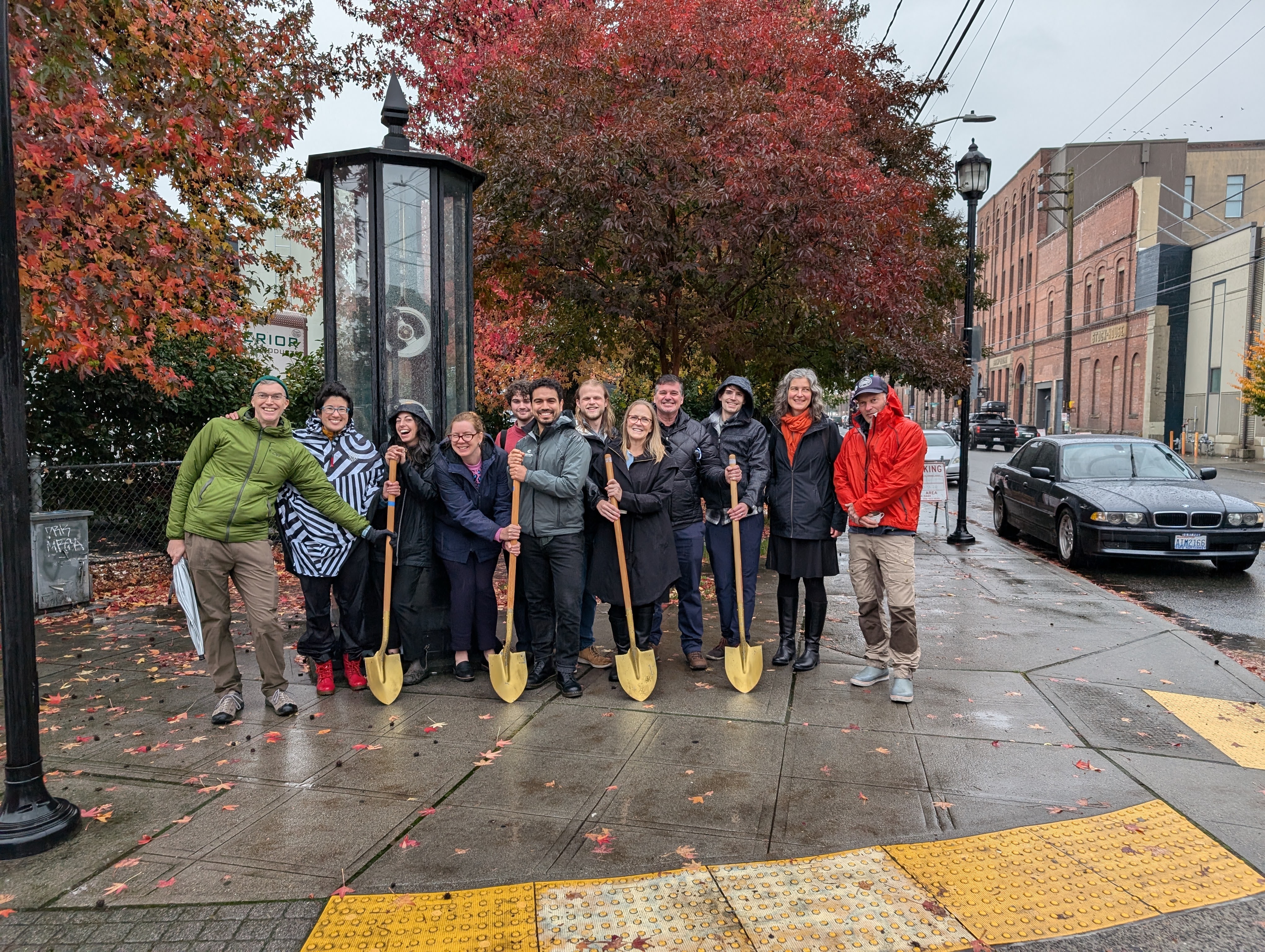 Photo of community members coming together to celebrate project groundbreaking.