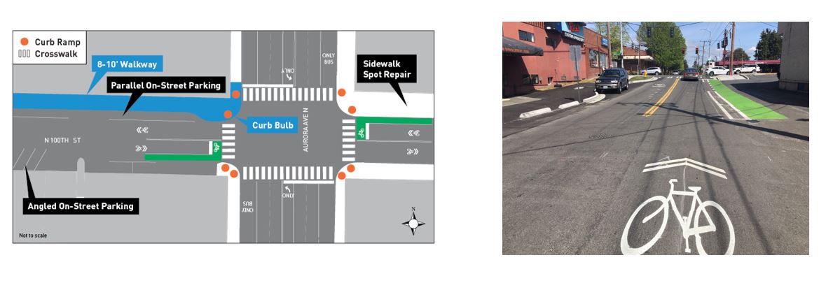 Map and photo of 100th and Aurora