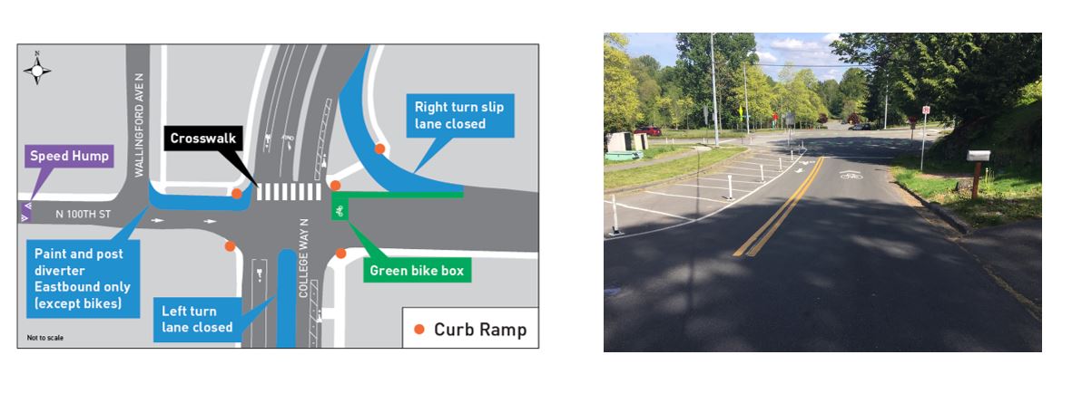 Map and photo of 100th and College