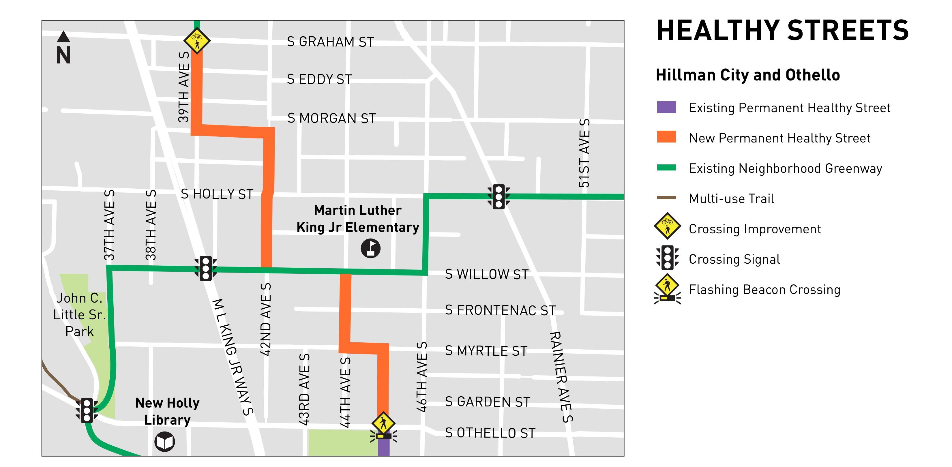 Healthy Streets map of Hillman City and Othello