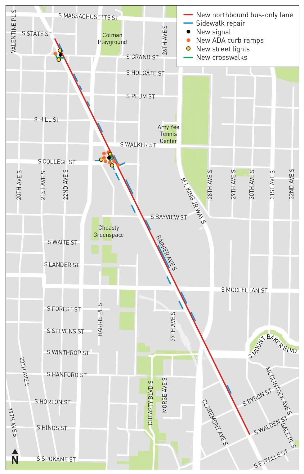 Map showing route for phase 2 of the project.