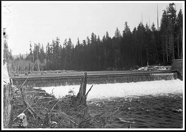 Historical view of Landsburg dam.