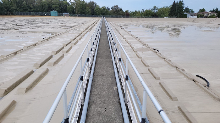 finished floating cover over reservoir.