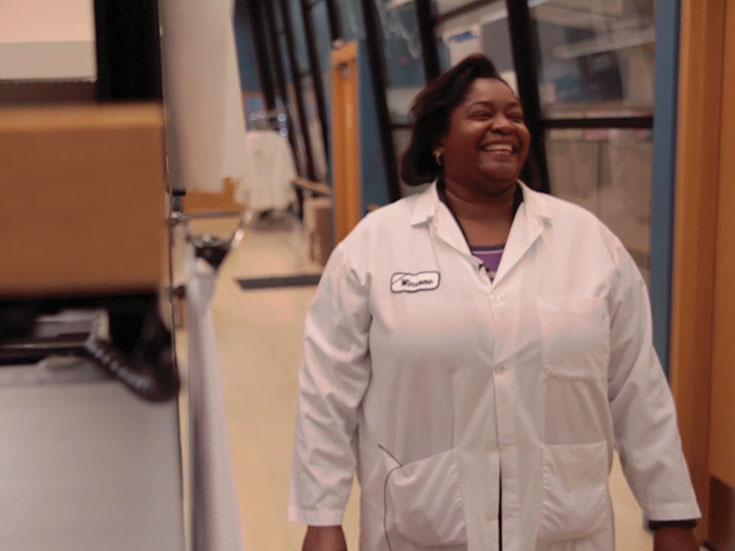 Winsome Williams at the Water Quality Lab.