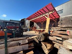 Outdoor lumber yard.
