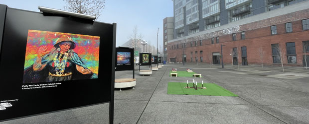 A temporary art installation on Railway Way.  