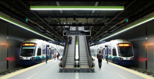 inside the montlake blvd light rail station