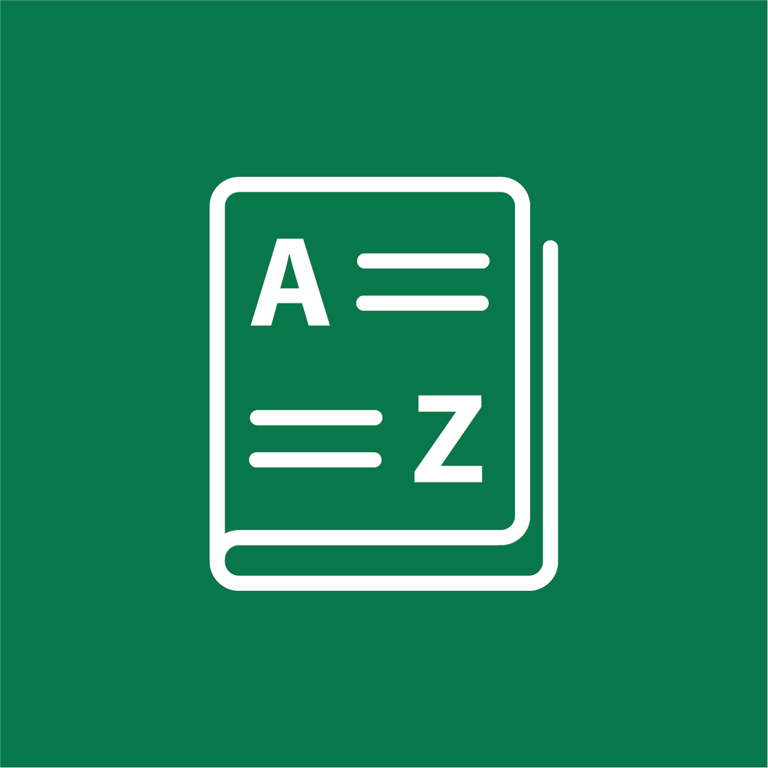 icon of "A to Z" glossary