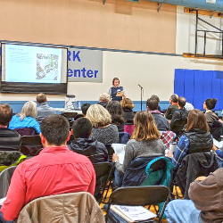 Public disaster workshop with attendees