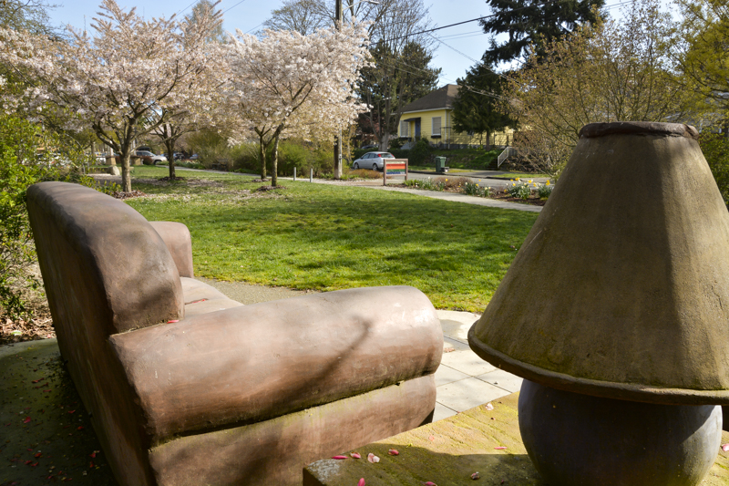 Ballard Corners Park couch and lamp - Photography by Marivic Pinedo