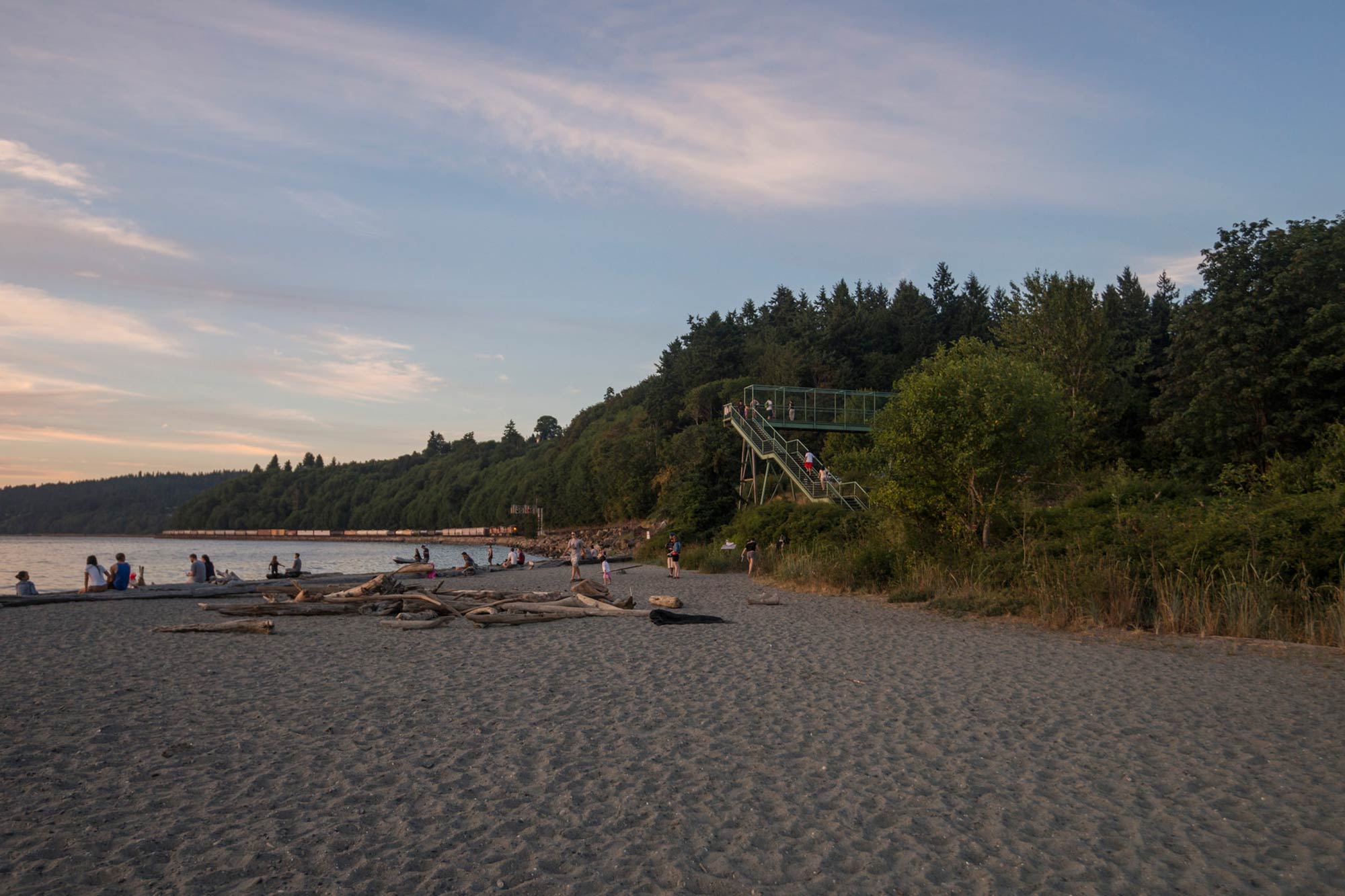 Carkeek Park beach with driftwood - Photo by TIA International Photography