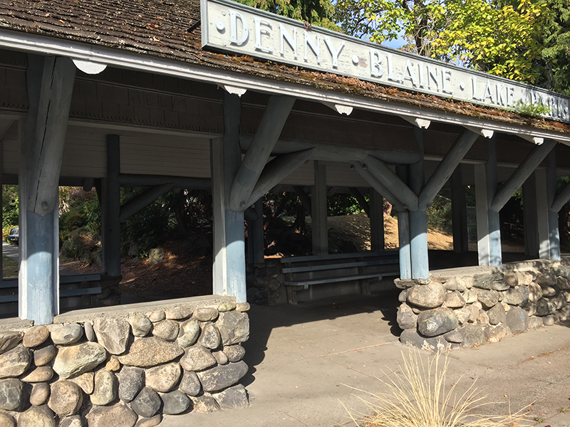 Denny Blain Lake Park Shelter and Sign