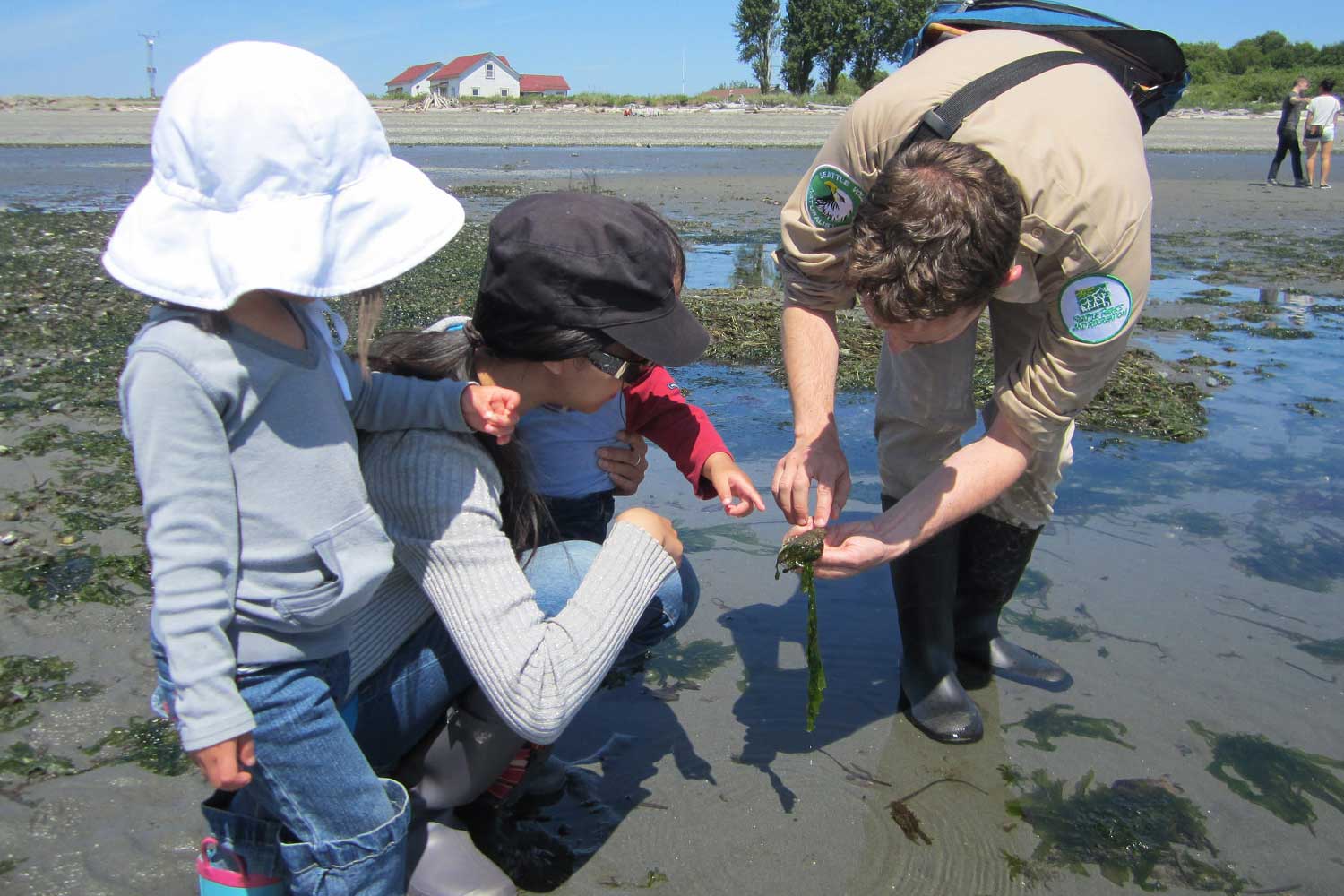 School field trip with a Seattle Urban Nature Guide at Discovery Park - Photo courtesy of Discovery Park Staff