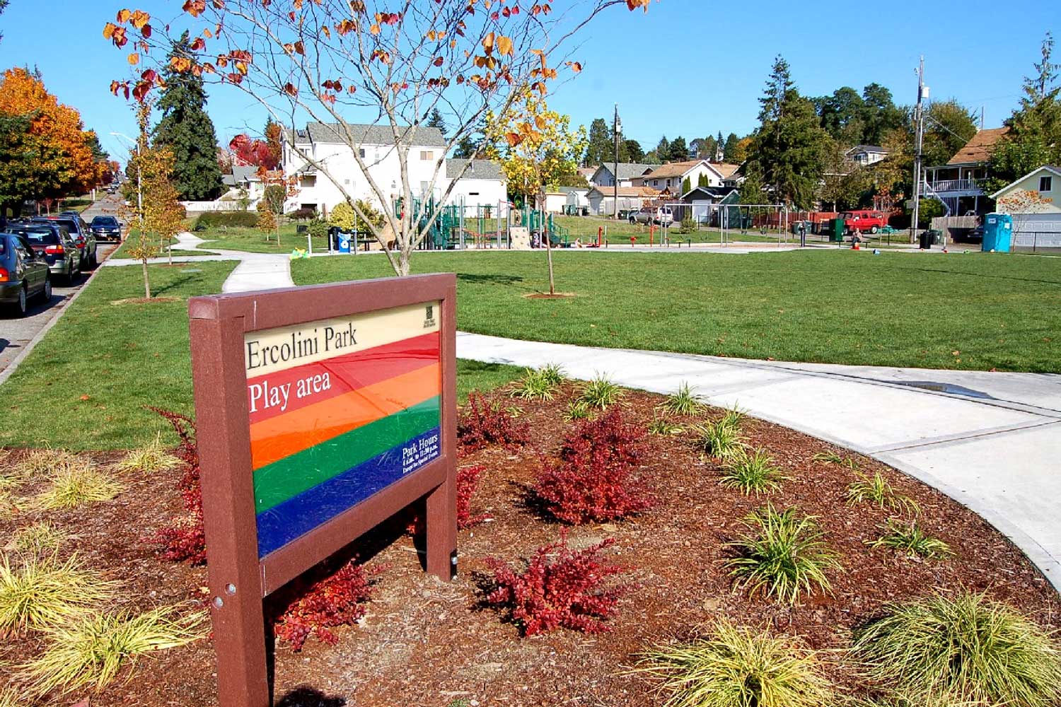 Ercolini Park sign - photo by Laurel Mercury