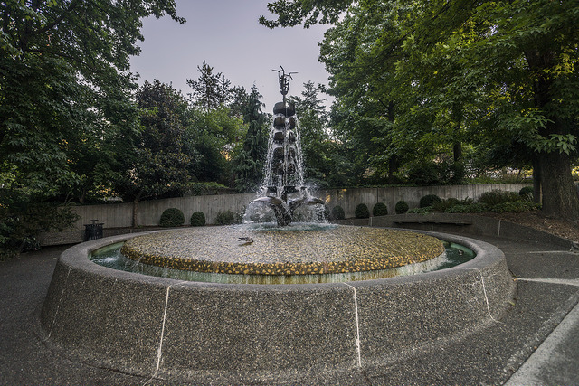 Freeway Park sounftain and roundabout