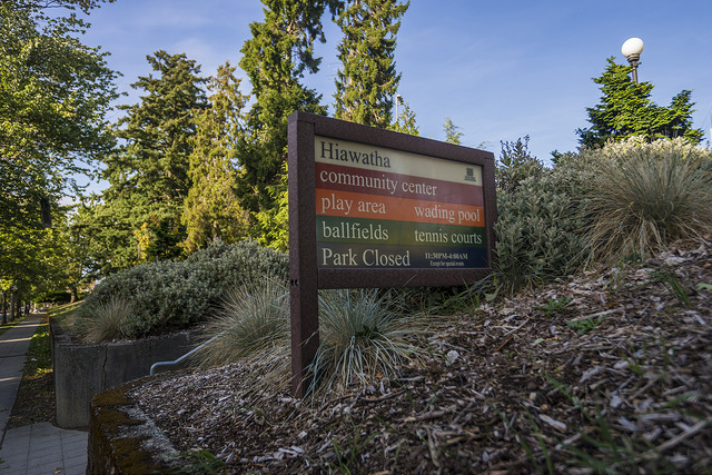 Hiawatha Playfield sign 