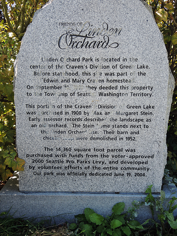 Linden Orchard stone sign