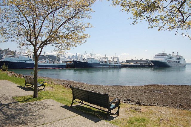 Benches at overlooking the water