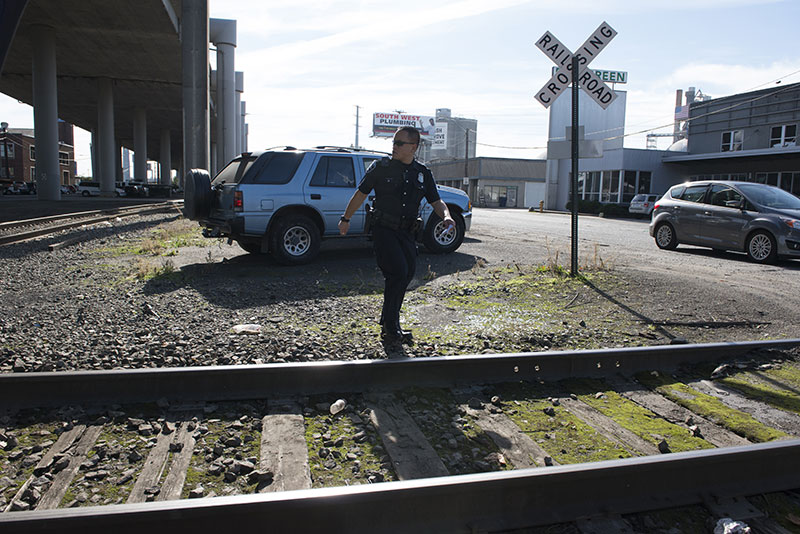 South Precinct Officer near train tracks