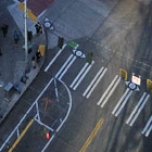 Aerial shot looking down at Melrose Ave and Pike Street
