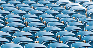 Empty blue stadium seats