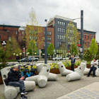 Buster Simpson’s installation consists of fourteen Anthropomorphic Dolosse and fifteen SeaBearer units and is located at the foot of Yesler Way. 